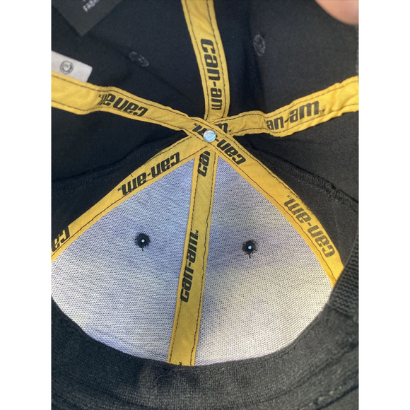 CAN-AM Men's Commander S/M Stretch Cap Black Yellow BRP GREAT Quad Or Sled Hat! - Picture 5 of 11